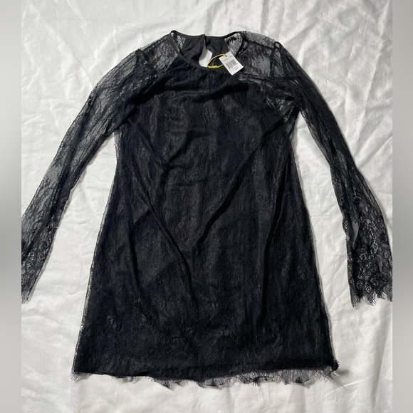 NWT BCBG women’s Black Lace Overlay Sleeveless Dress Size XS - Picture 2 of 7